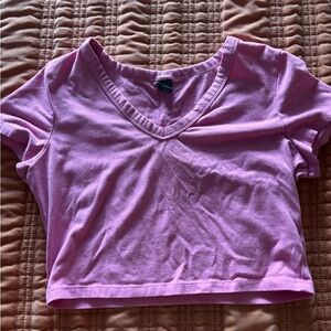 Wild Fable Lavender V-Neck Crop Top